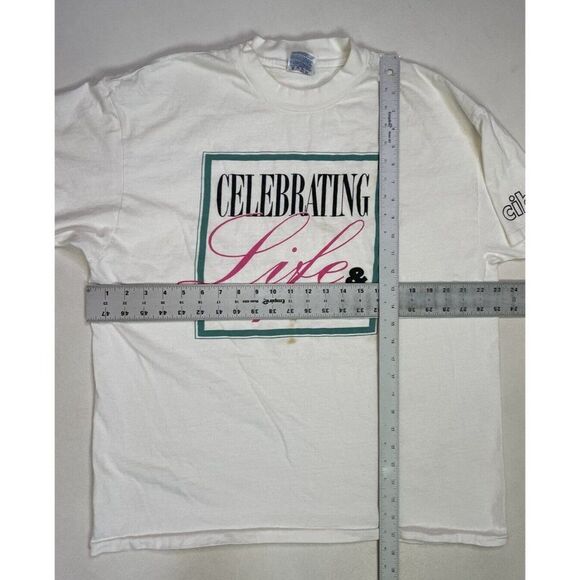 VINTAGE Celebrating Life & Science T-shirt Men XL USA 90s Single Stitch - Picture 8 of 8